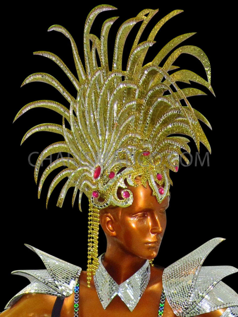 Gold Diva Drag Queen Silver Glitter 