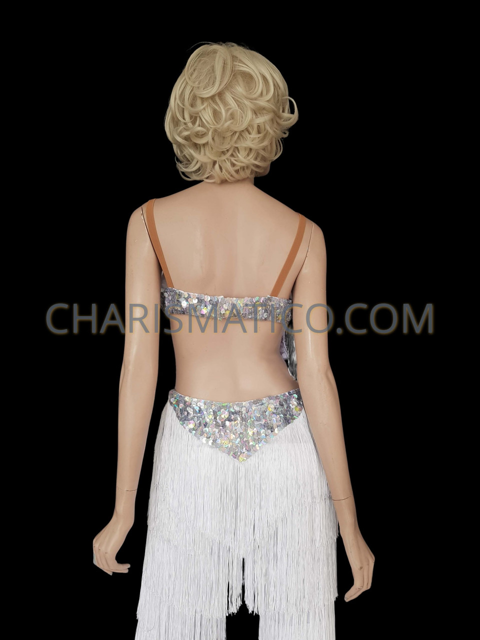 Silver Beaded Top With Fringes, Rave Outfits for Women