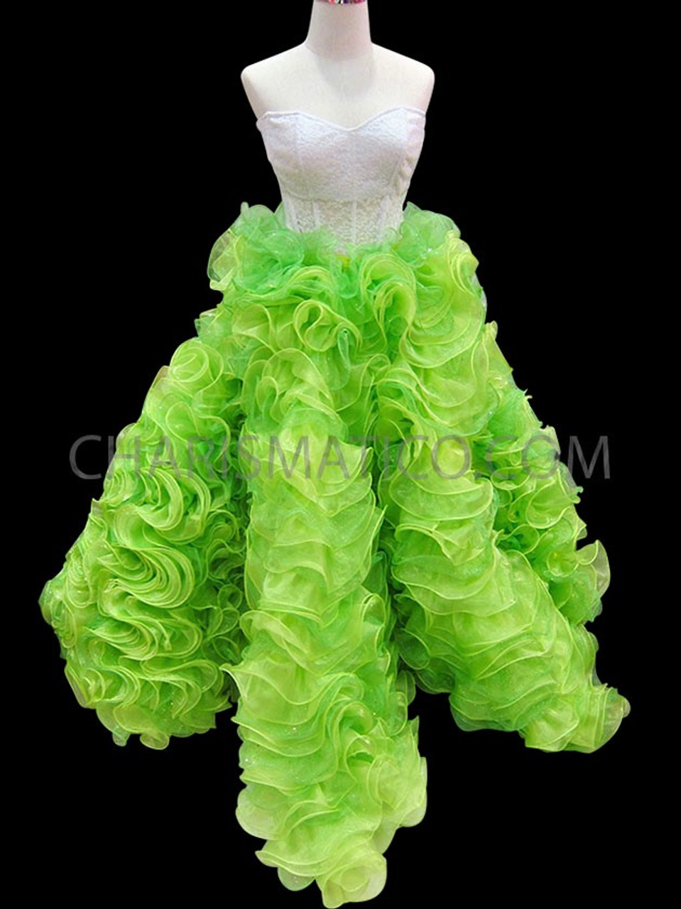 apple green gown