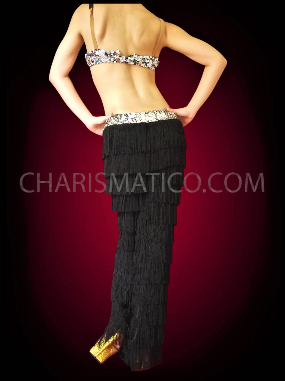 black fringe bralette