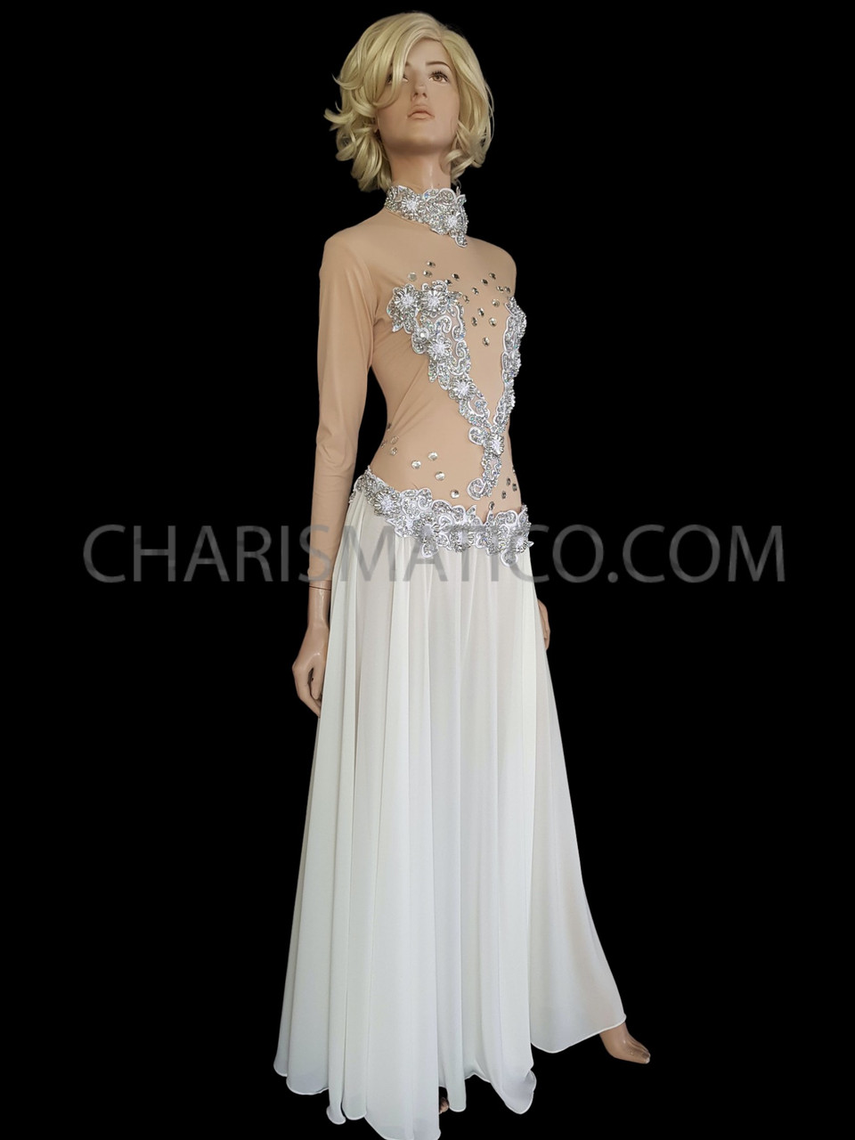Custom Made Sweetheart Neck White Prom Dresses with 3D Flower, 3D Flow –  jbydress