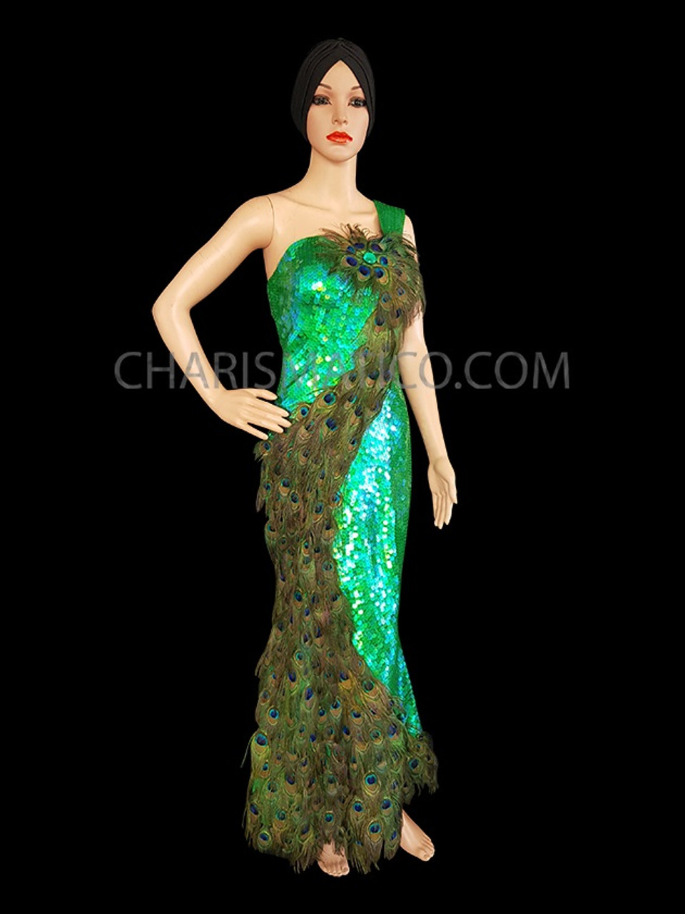 GREEN PEACOCK LATIN SALSA Sequin CHRISTMAS DANCE DRESS