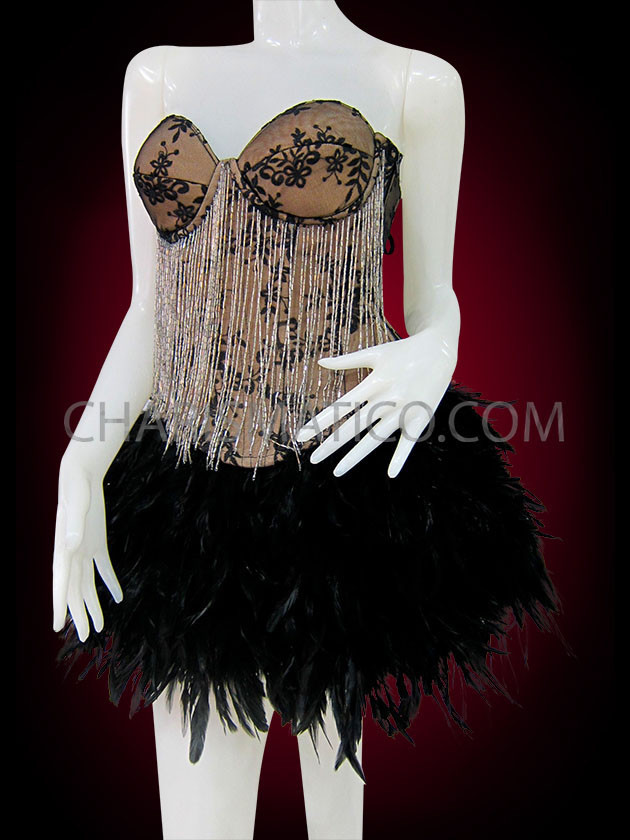 fringe feather skirt