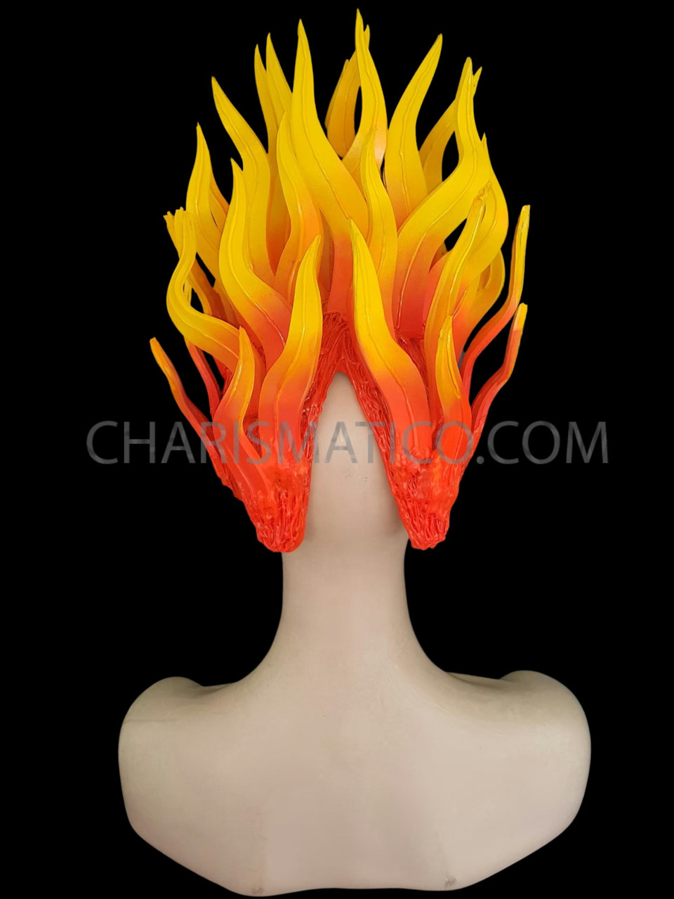 Yellow Tipped Diva Drag Queen Glittery Orange Fire Cabaret Headdress