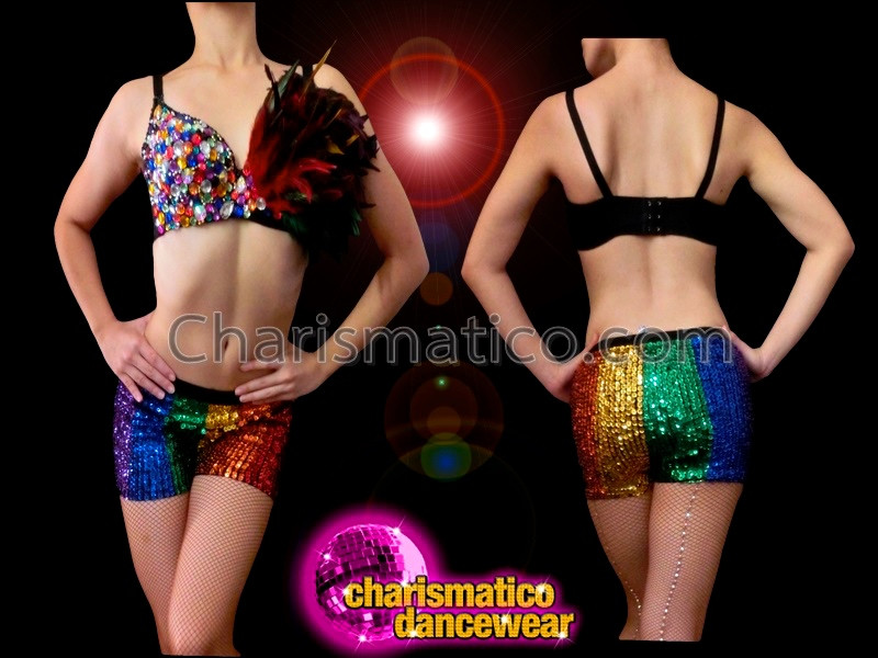 rainbow sequin bralette