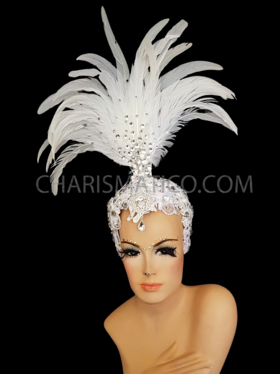 Ornately Crystal Decorated White 
