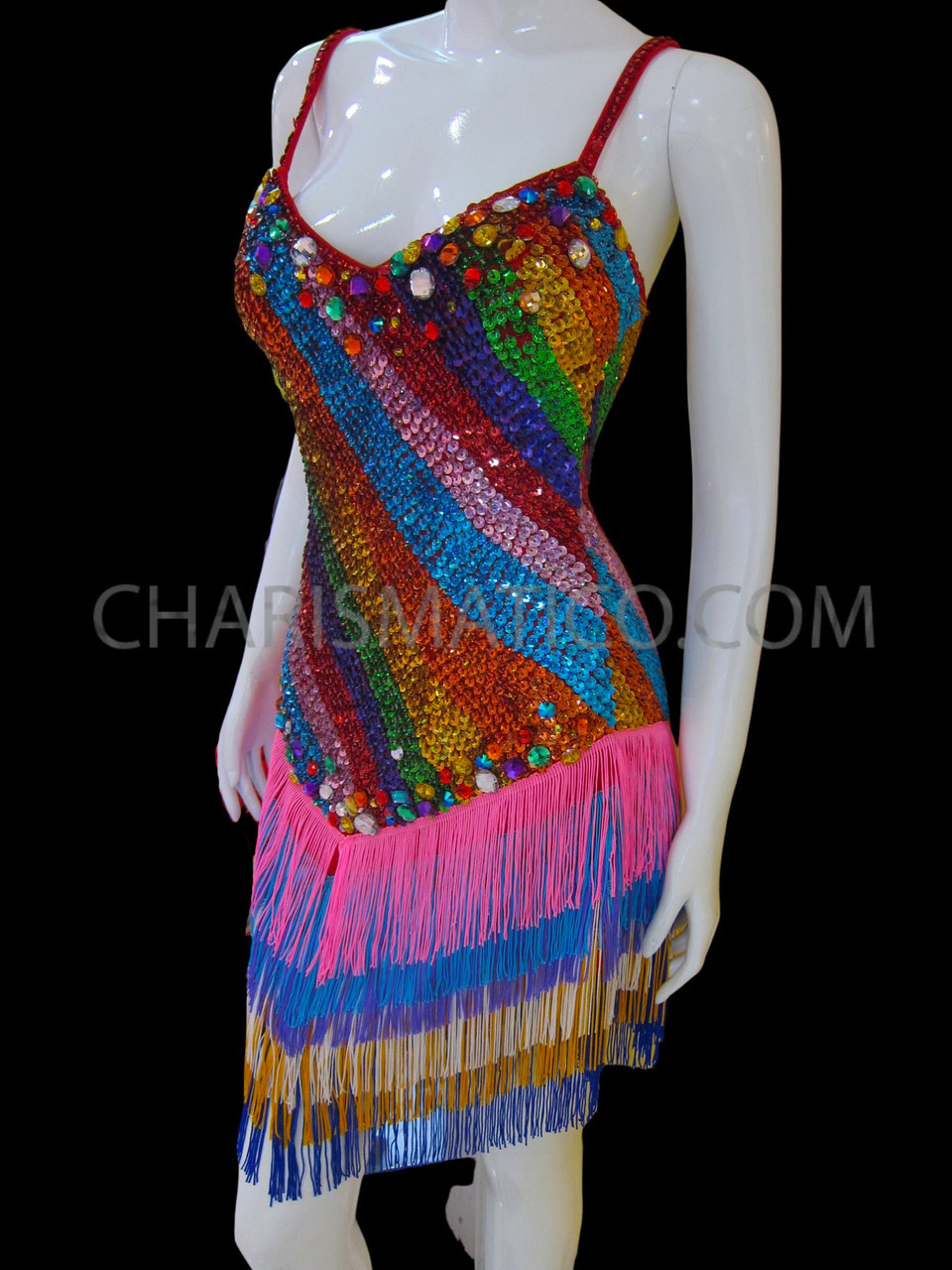 rainbow fringe dress