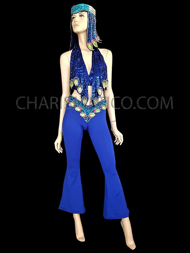 royal blue sequin top