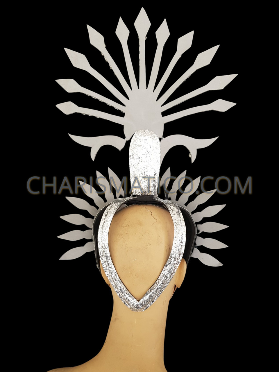 Small Star Burst Silver Glitter Iridescent Crystal Diva