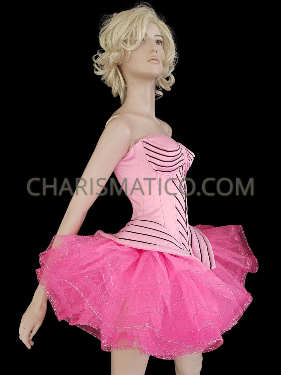 🌷 Pink Basque Corset Dress 🪷 In the embrace of the pink basque corset  dress, elegance is personified, curves sculpted, and dreams