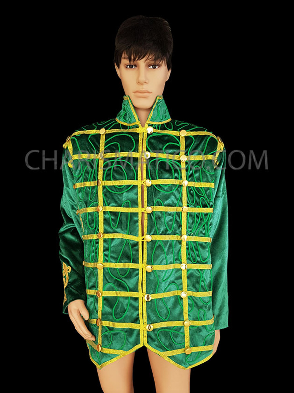 Green Velvet Micheal Jackson-Inspired Military Jacket