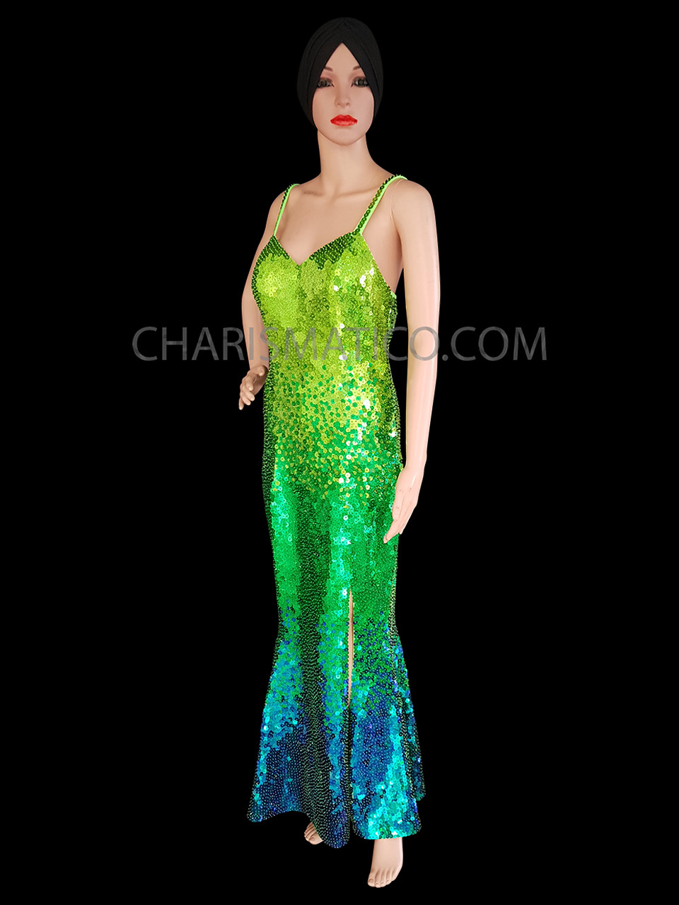 Gorgeous Sequin Metallic Dark Green Beaded Strapless Drag Diva Gown Gorgeous Sequin Metallic Dark Green Beaded Strapless Drag Diva Gown