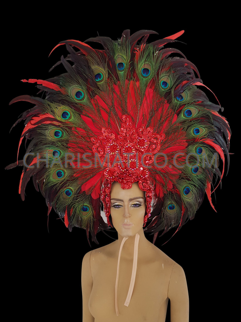 Peacock Plumage Hat Feathers