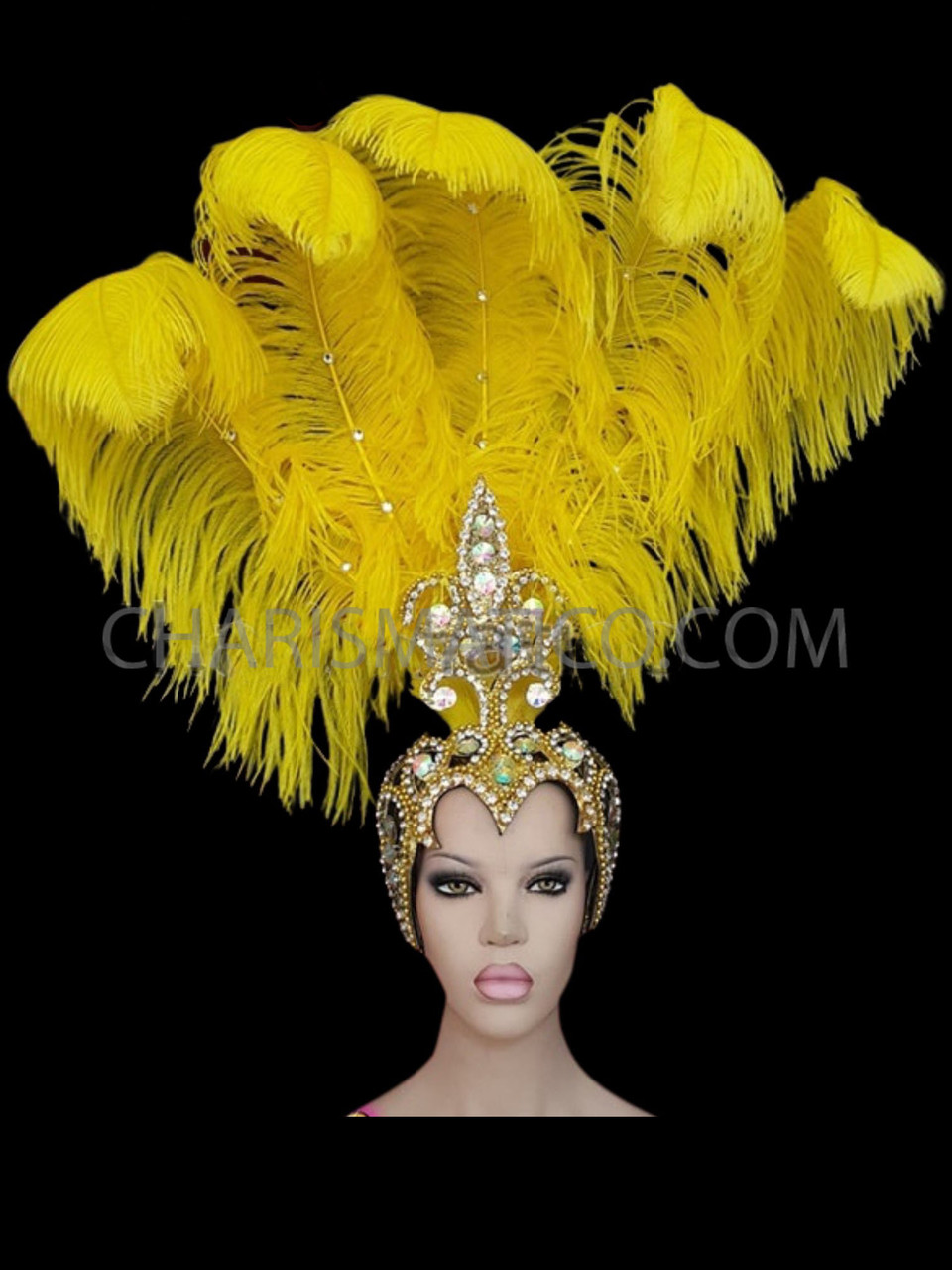 Bright Yellow Ostrich Feather Showgirl 