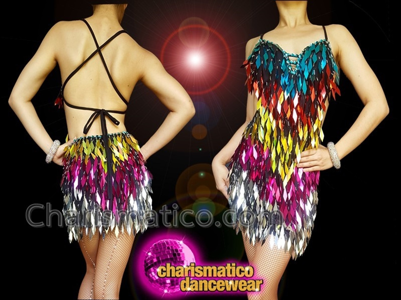 Sparkling Gorgeous Striking Diva Sequin Rainbow Dress