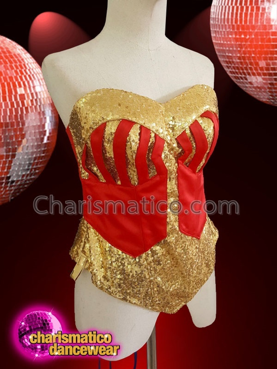 Red and gold corset Clearance