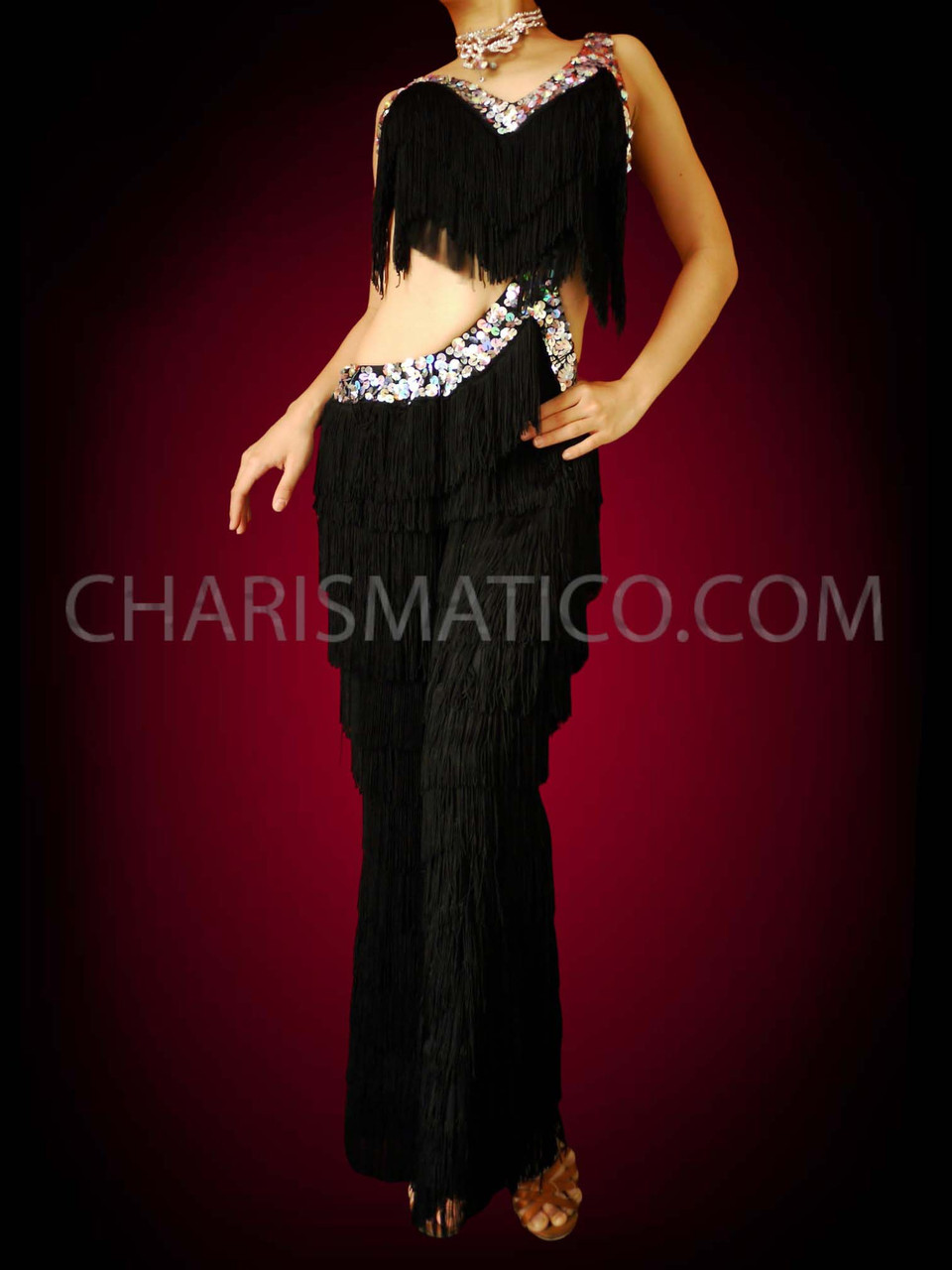 Black Lycra Latin Heat Krupa Salsa Wow 