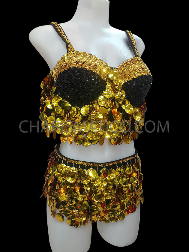 gold sequin bralette