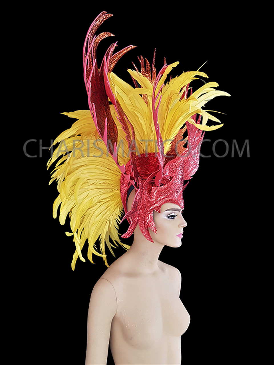 Feather Fan (Smudge?) Red & Gold/Yellow Washington Redskins Colors Faux  Feathers
