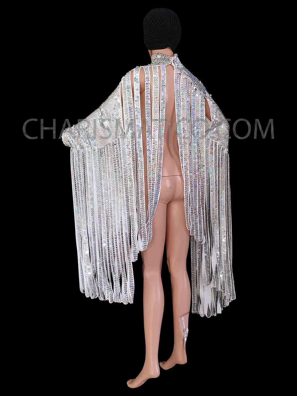 Cher Inspired Silver Metallic Fringed Tassels Bolero Jacket