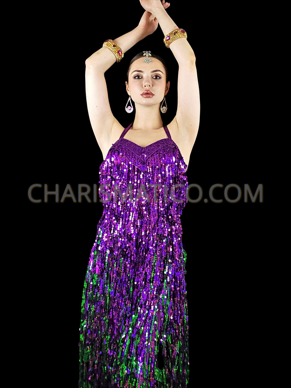 Mardi Gras Fringe Party Dress: Medium [12-114MGM] 