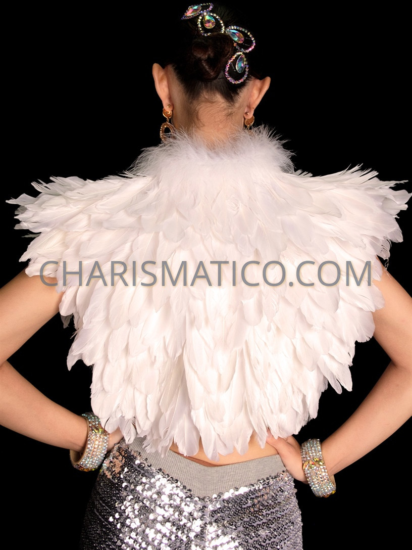 Fluffy Affair Feather Sleeveless Bolero Jacket