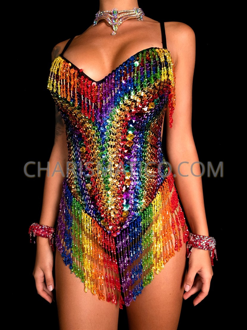 Gay Pride LGBT Rainbow Sequin Leotard