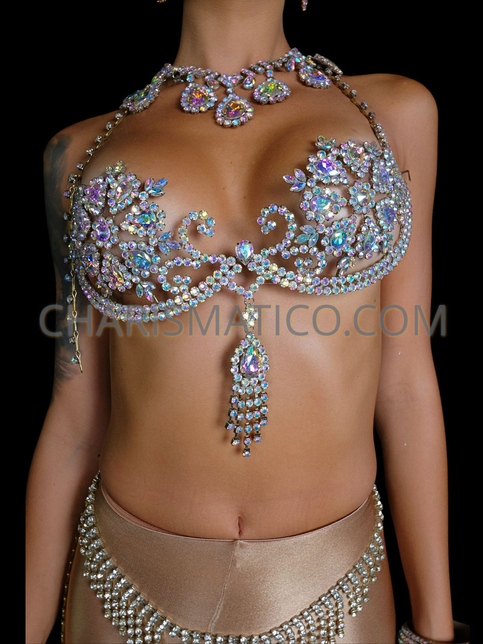 BEDAZZLED BRA SET - Women's Clothing