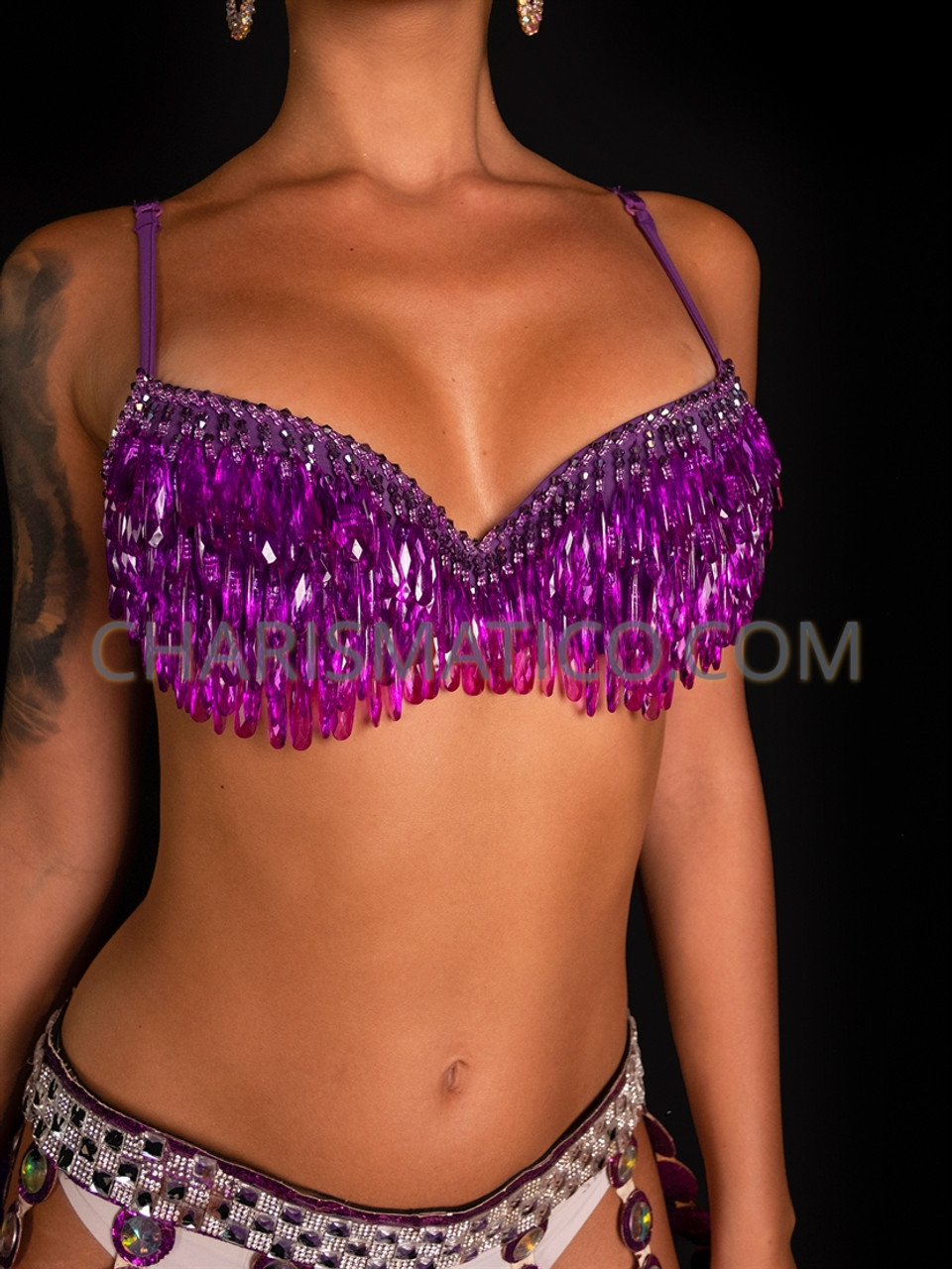 purple sequined bra - Gem