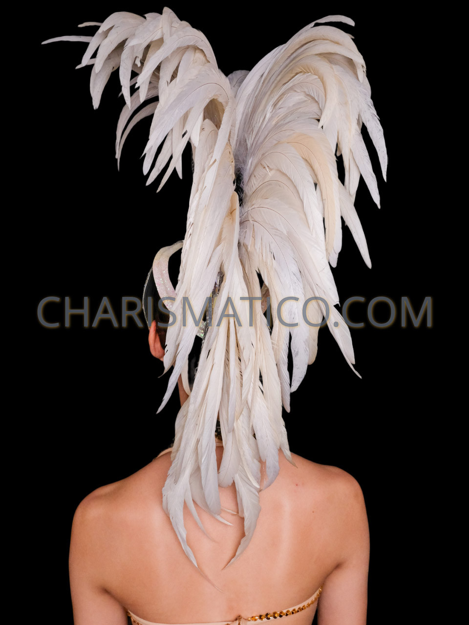 5-7 White Rooster Hackle Feathers for Crafting, Headpiece, 7.5