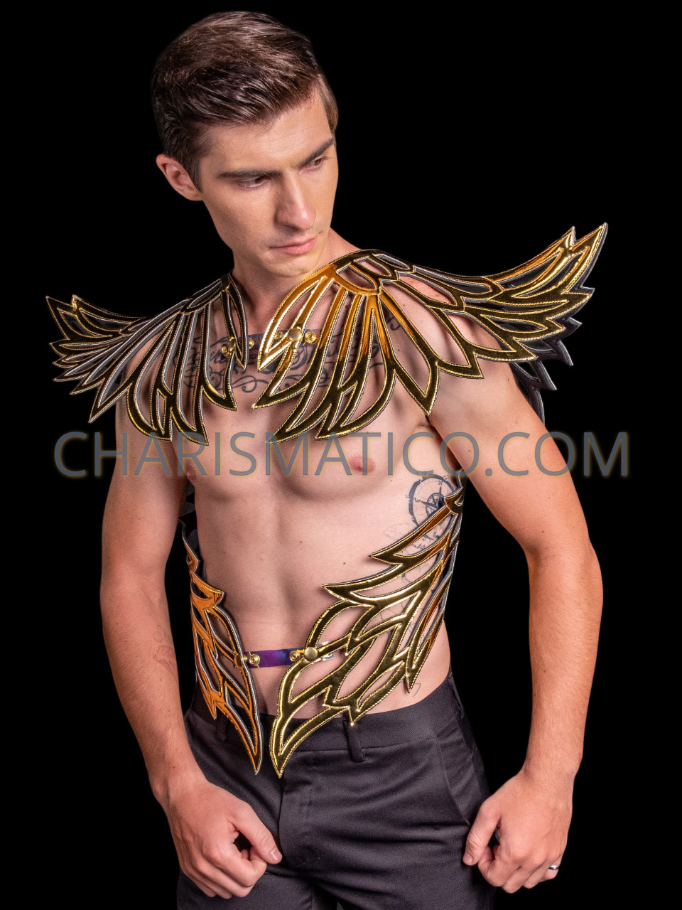 Dystopian dragon Wings Shoulder Metallic Chest Piece