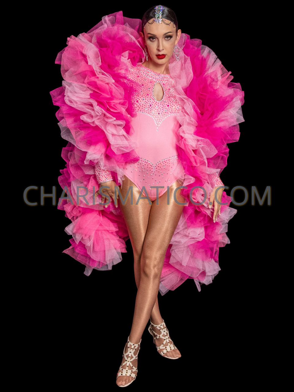 Ruffle Your Feathers Swimsuit, Hot Pink