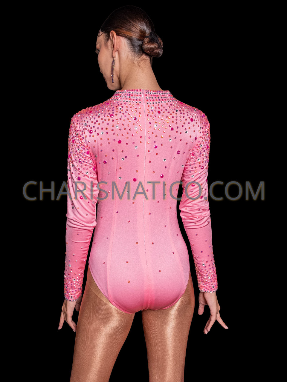 Hot Pink Long Sleeve Bodysuit With Rhinestones · Filly Flair
