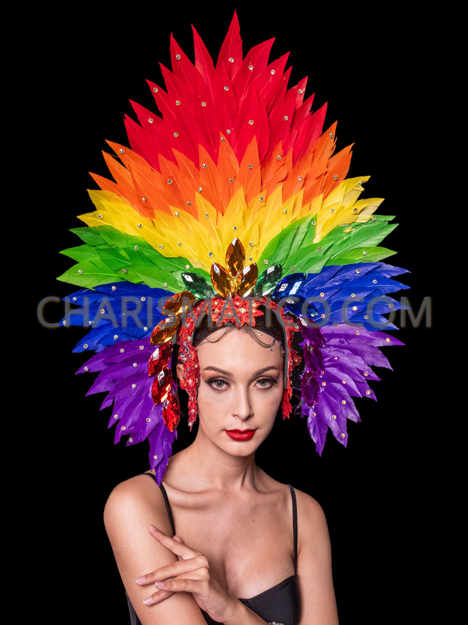 Rainbow Feathers Mini Top Hat