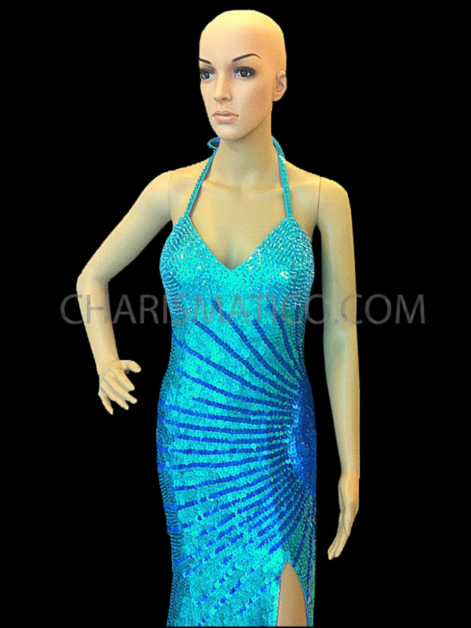 RARE Seafoam Sequin Gown / Iridescent Mint Aqua Pastel Green Turquoise  Pearl Beaded Dress / Flapper Gown / Flapper Dress - Etsy