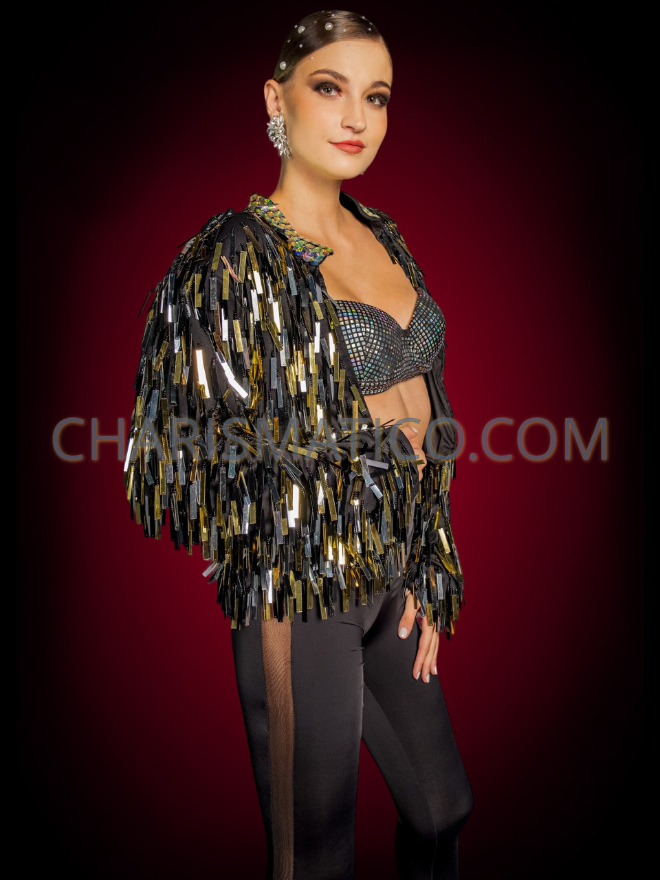 Swift Away Tinsel Rectangular Sequin Jacket