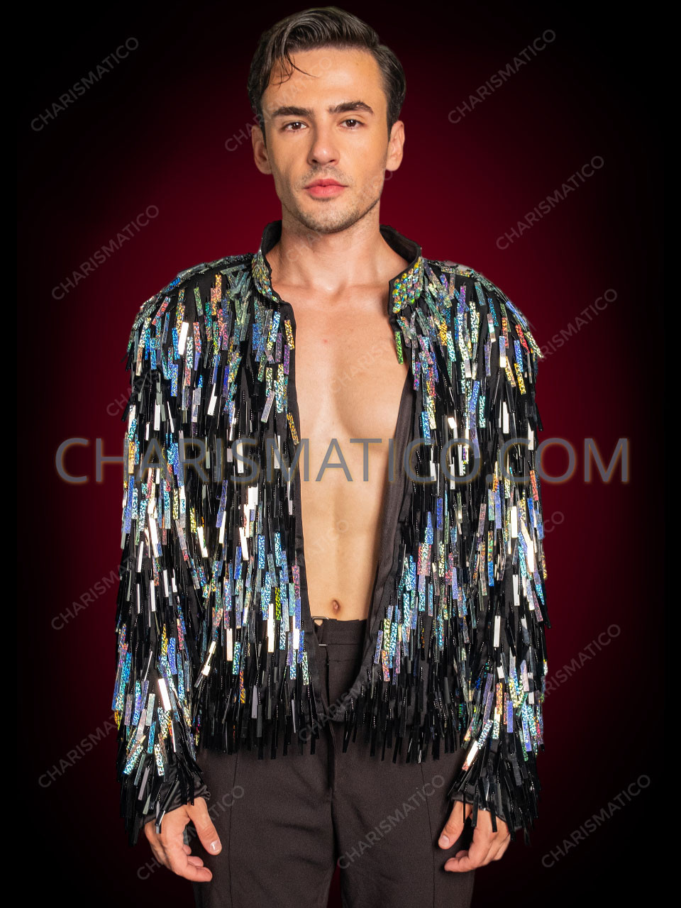 Men’s Sequined Casual Dance Suit