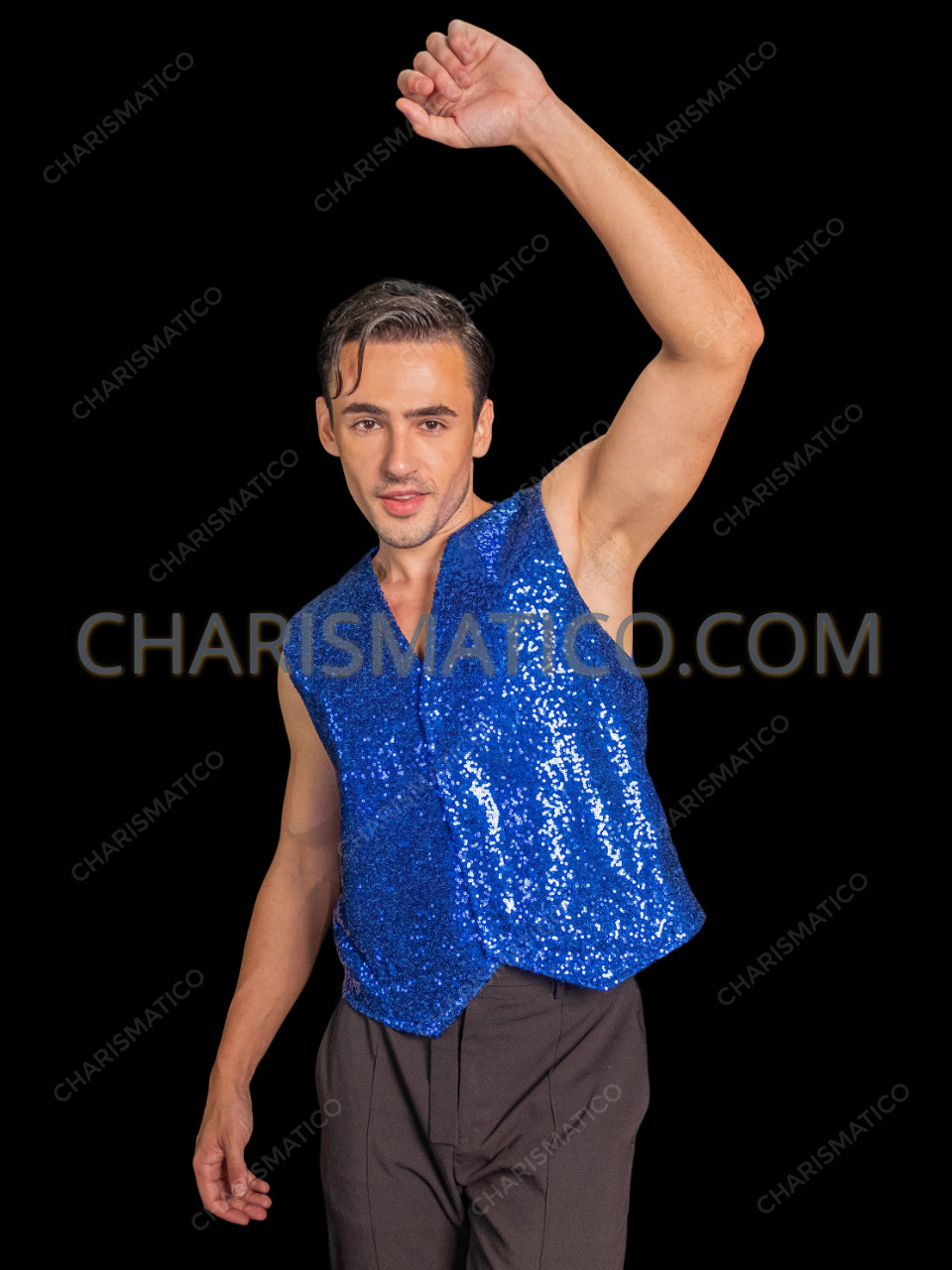 blue sequin top