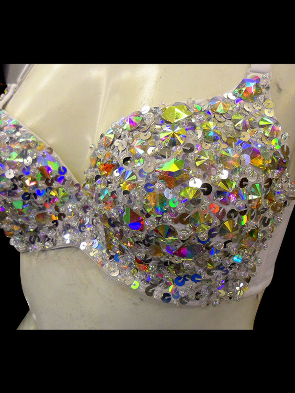 Vintage 80's Designer Sparkling Crystal Sequin Bustier Bra — Esmes