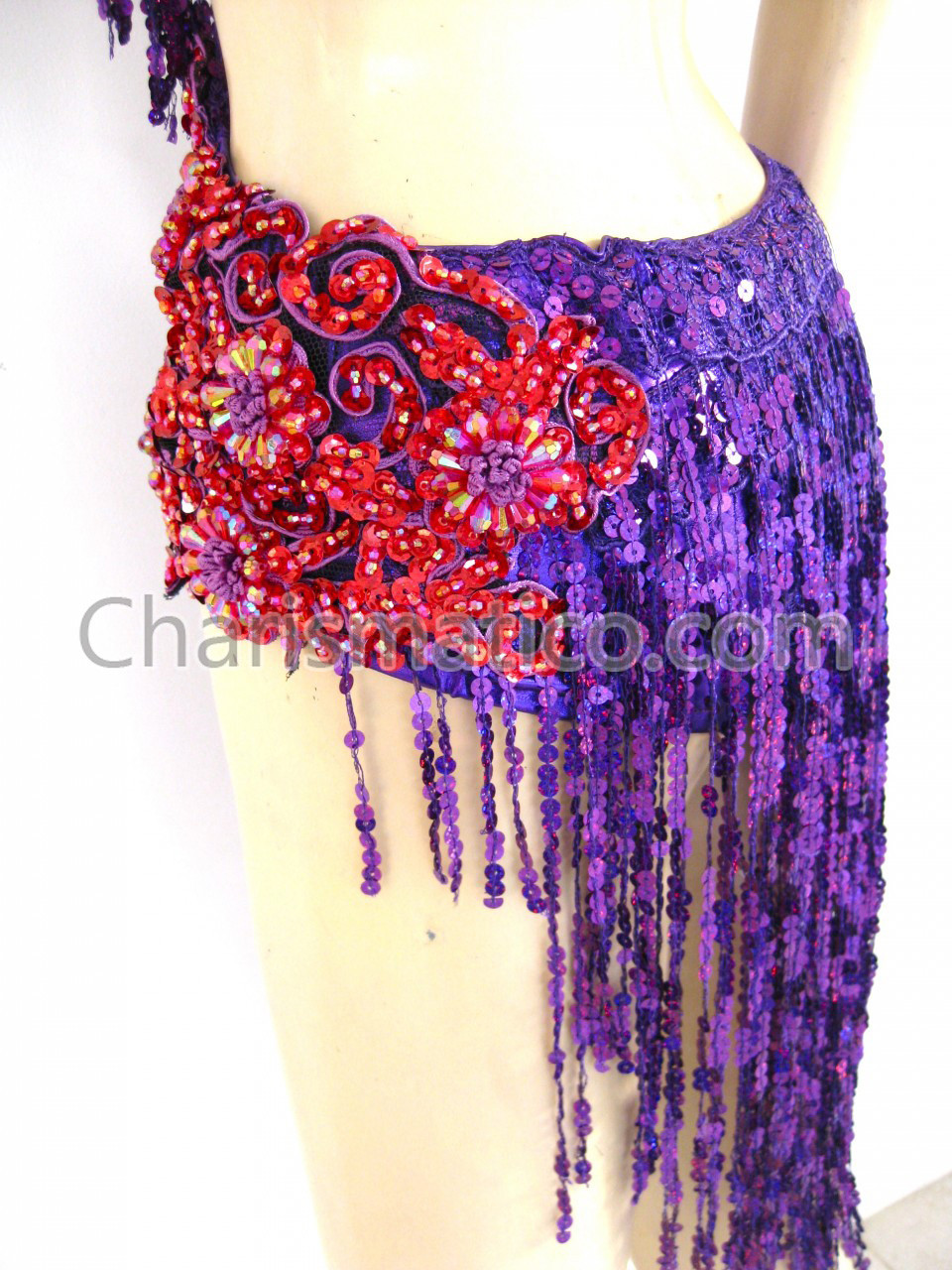 Purple Red Salsa Dance Dress