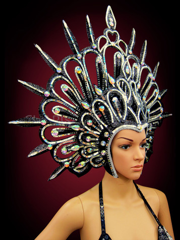 Art Deco Delight Red And Gold Cabaret Drag Queen Diva Headdress