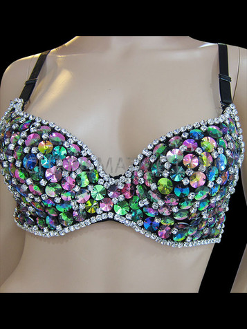 Silk crystal embellished bra, Tops, Women's