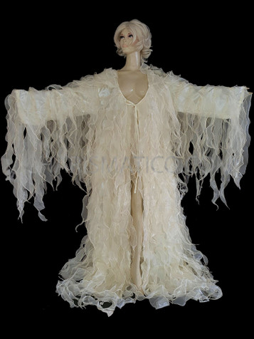 Ivory Tissue Organza Drag Queen Ruffle Coat