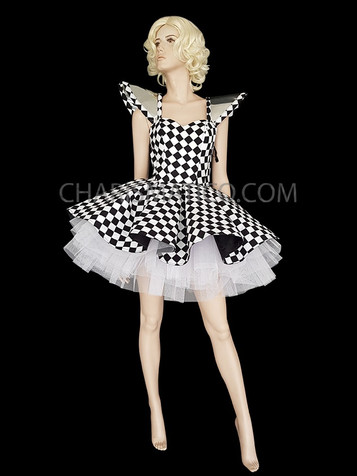 Black And White Checkered Diva Dollie Dress