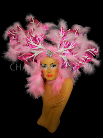 Sweet Pink Burlesque Feather Headdress