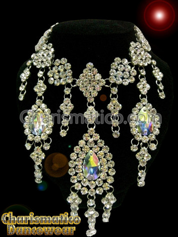 Large Tear Drop Crystal Show Girl Swarovski Necklace