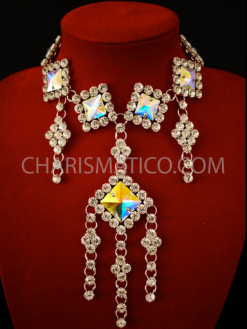 Crystallized Drag Queen Square Necklace Choker