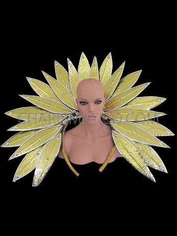 Crystal Studded Gold Glitter Drag Queen's Petal Style Cabaret Backpack