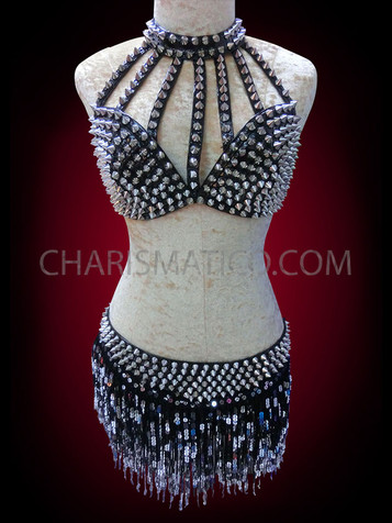 Sexy Chandelier Embellished Tribal Gypsy sequined Pole dance