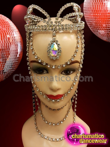 Large Silver Studded Sexy Crystal Crown For The Ultimate Dancing Diva